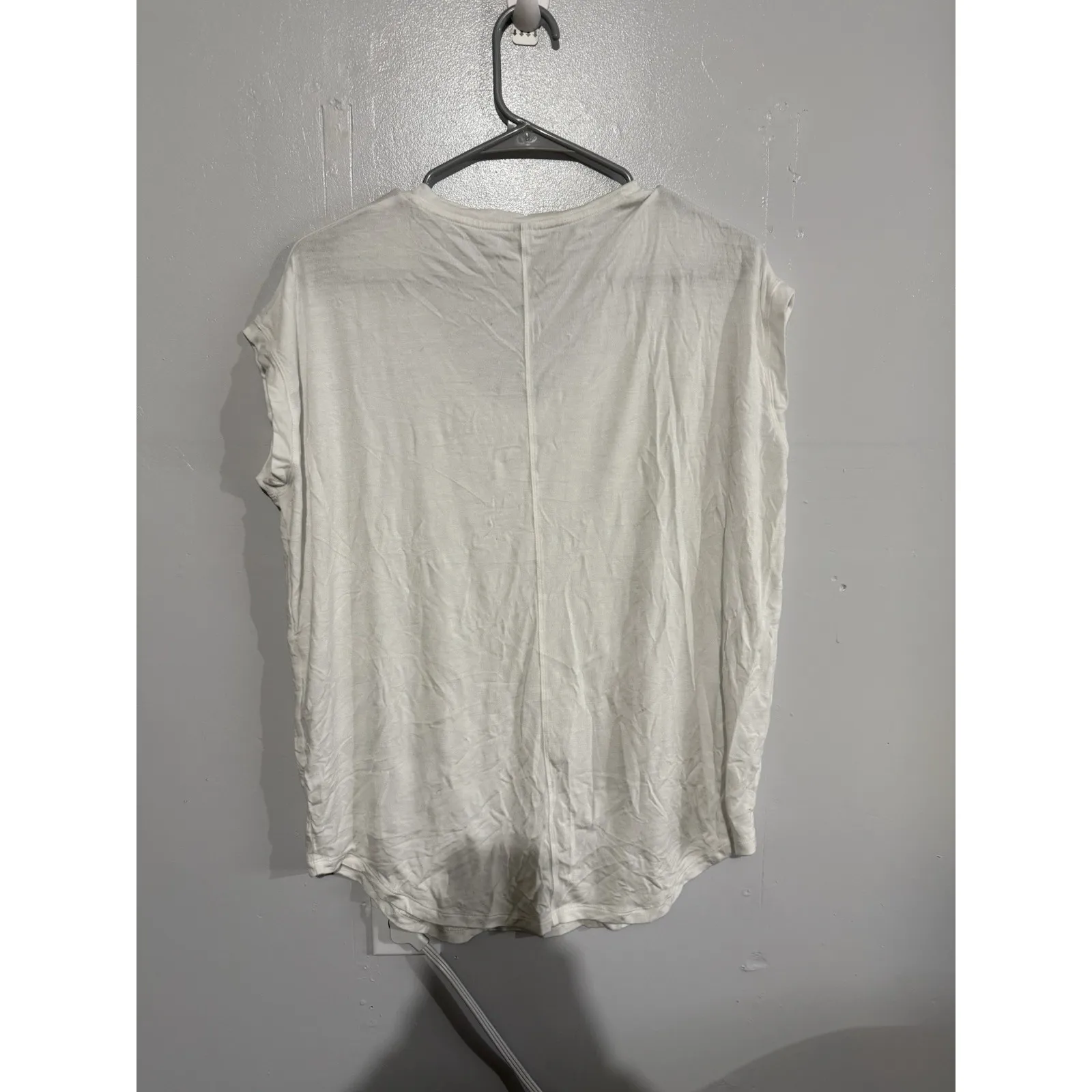 Athleta Sheer White V-neck Oversize Tee Womens Size M - Image 5