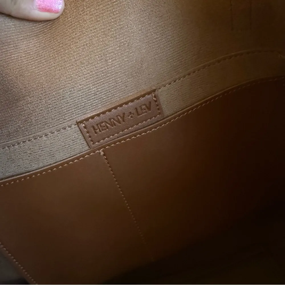 Henny + Lev Women's Faux Leather Everyday Brown Tote Bag - Image 16