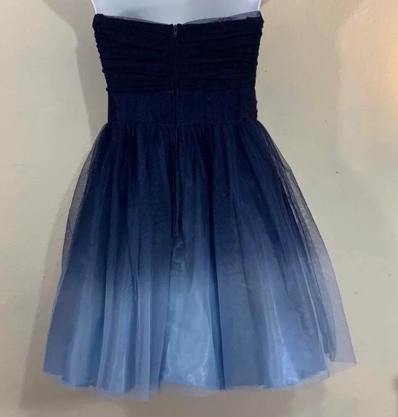 B. Smart Blue Ombré Tulle Prom Homecoming Mini Dress - Image 3