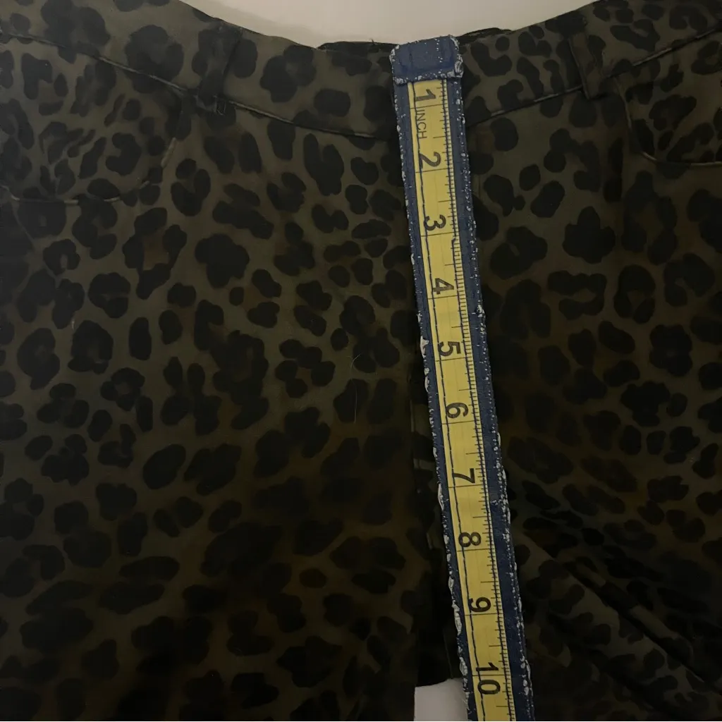 ZARA  Olive and Black Leopard Print Pants - Image 10