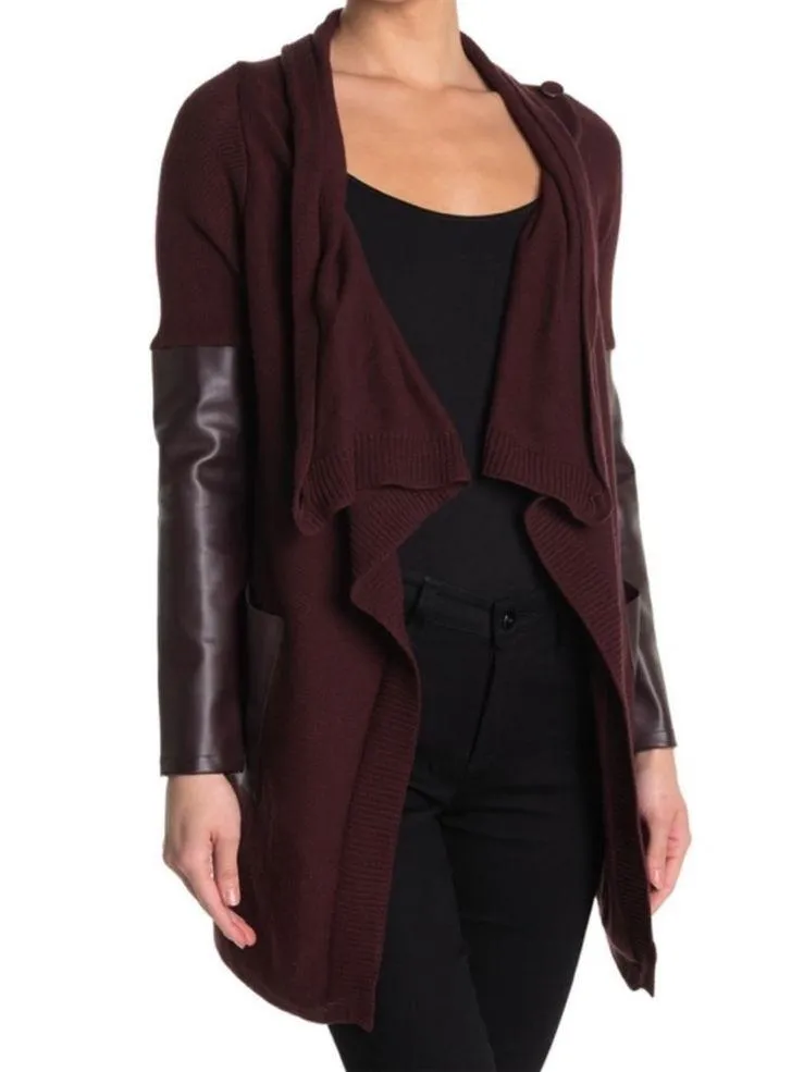 Blank NYC Drape Front Mixed Media Jacket size S - Image 8