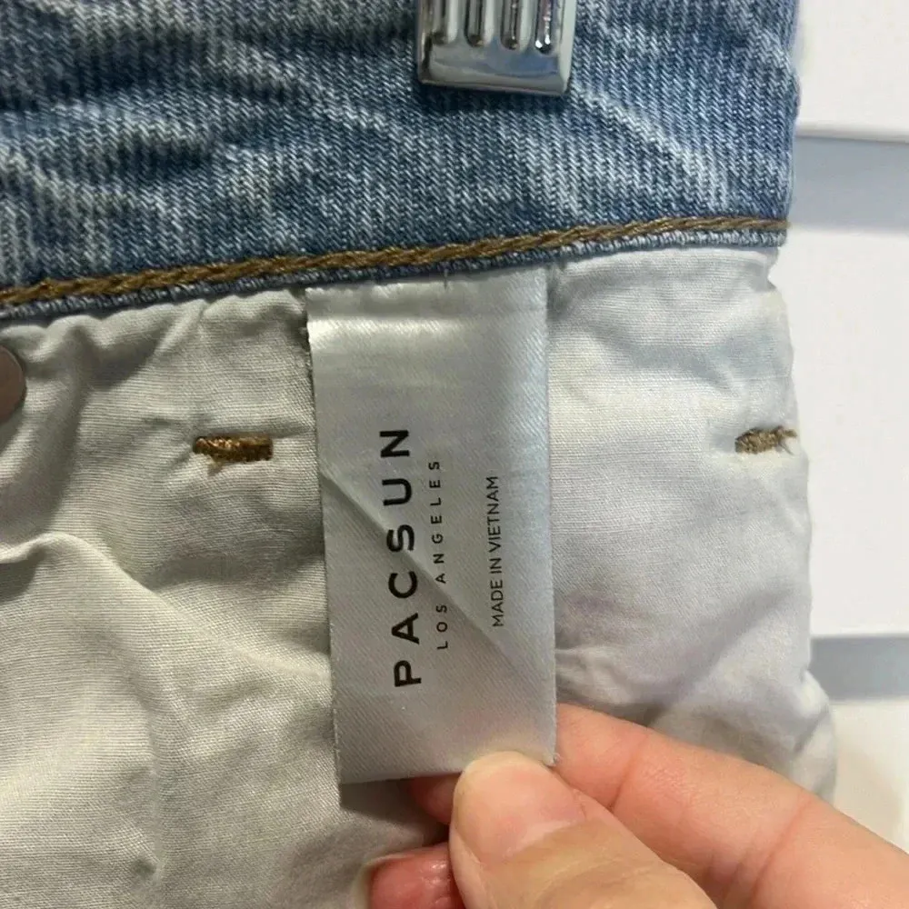 high rise festival size 30 denim shorts  super distressed shorts summer - Image 4