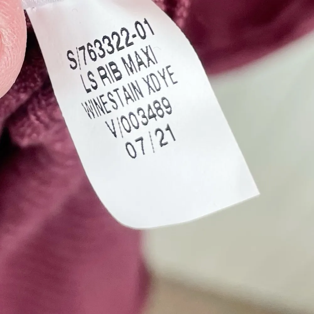 NEW Old Navy Rib-Knit Long-Sleeve Maxi Shift Dress Crimson Cranberry Size Large - Image 9