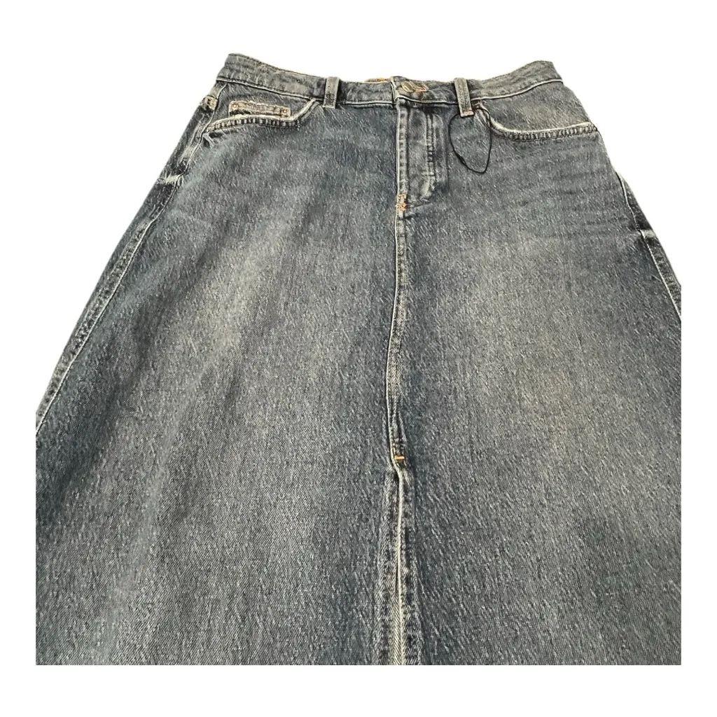 ZARA High Waist Midi Denim Skirt‎ - Size Medium | Classic Front Slit Style - Image 5