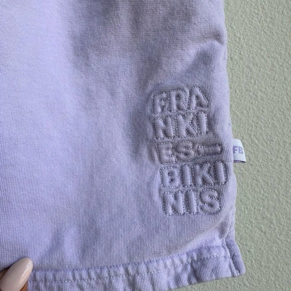 Frankies Bikinis Burl Sweat Shorts Lilac Purple Pastel Active Wear XS - Image 3