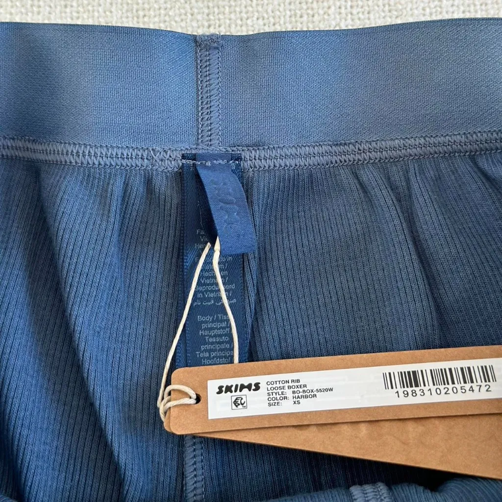 Skims Cotton Rib Loose Boxer in Harbor, Size X-Small - Image 7