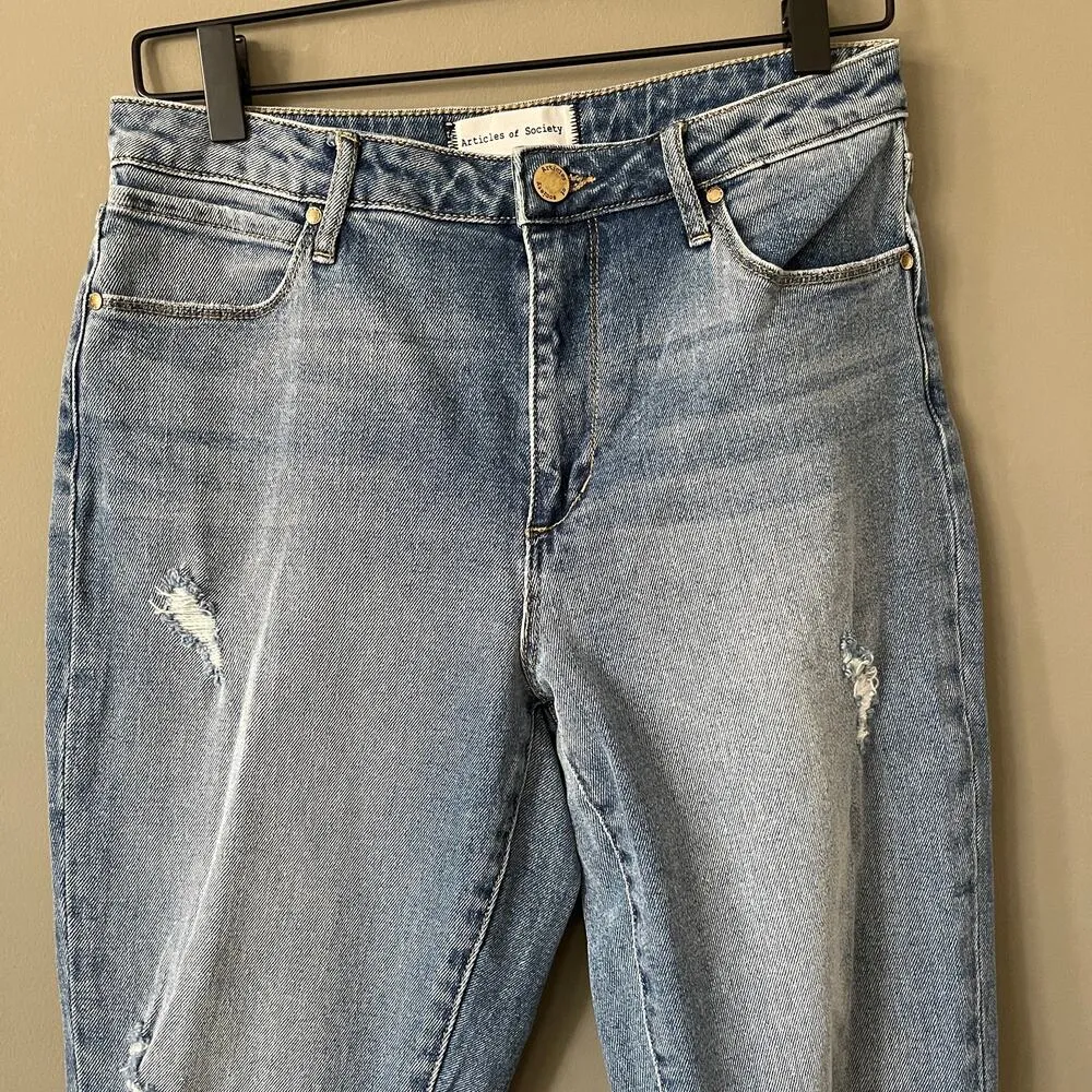 Articles of Society Sarah Ripped Straight Jeans - 27 - Image 3