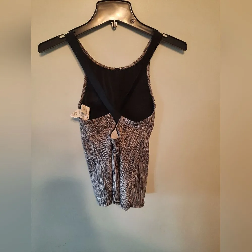 Nike High-Neck Tankini Top Gray Heathered M - Image 2