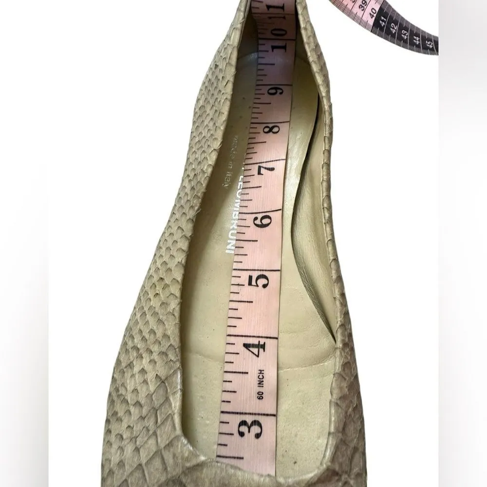 Attilio Giusti Leombruni Elegant Textured Leather Snakeskin Flats Size 7 Women’s - Image 10