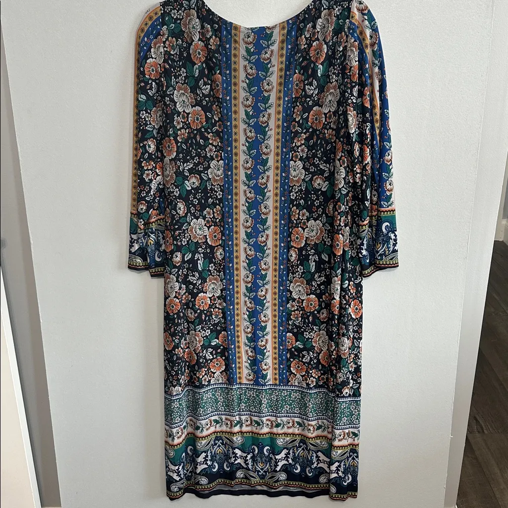 London Times‎ Floral Print Stretch Sheath Dress - Image 4