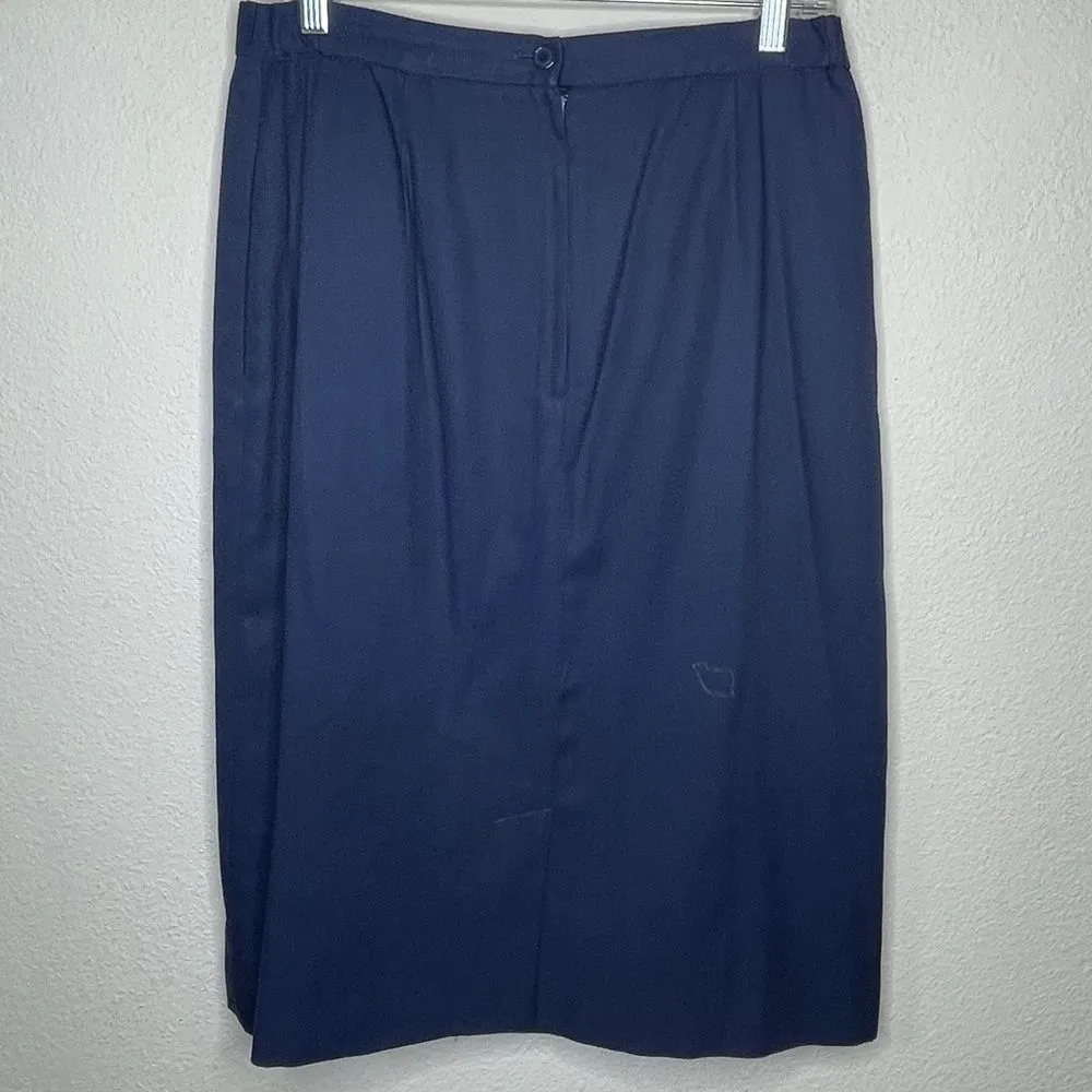 Vintage Domino Skirt Navy‎ Blue Size 12 - Image 2