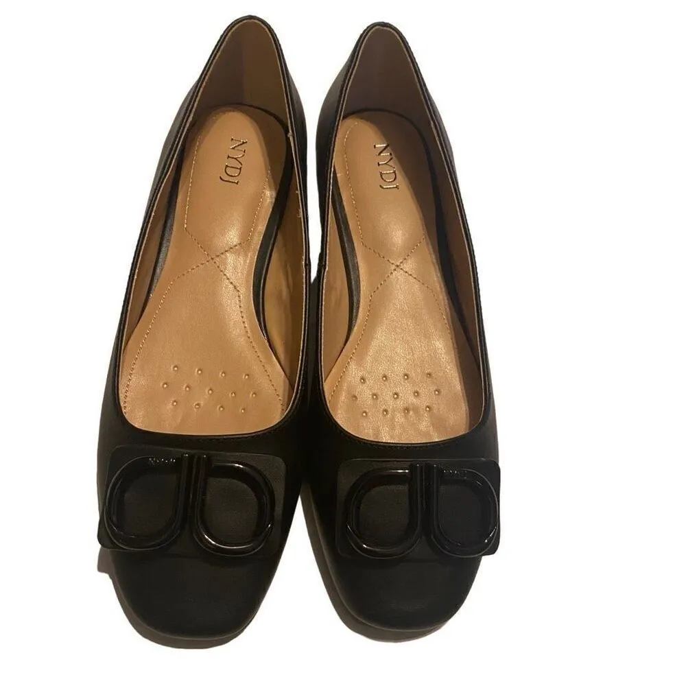 NYDJ Women’s Faiza Nappa Leather Black Metal Bit Slip On Shoes Size 6.5 SEE DESC - Image 2