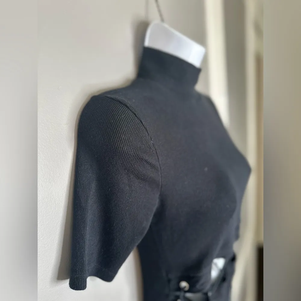 Zara Trafaluc Lace Up Waist Bodycon Dress (517) - Image 10