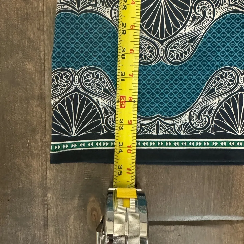 Max Studio Printed Shift Dress | Blue & Teal Border Print | Size M - Image 14