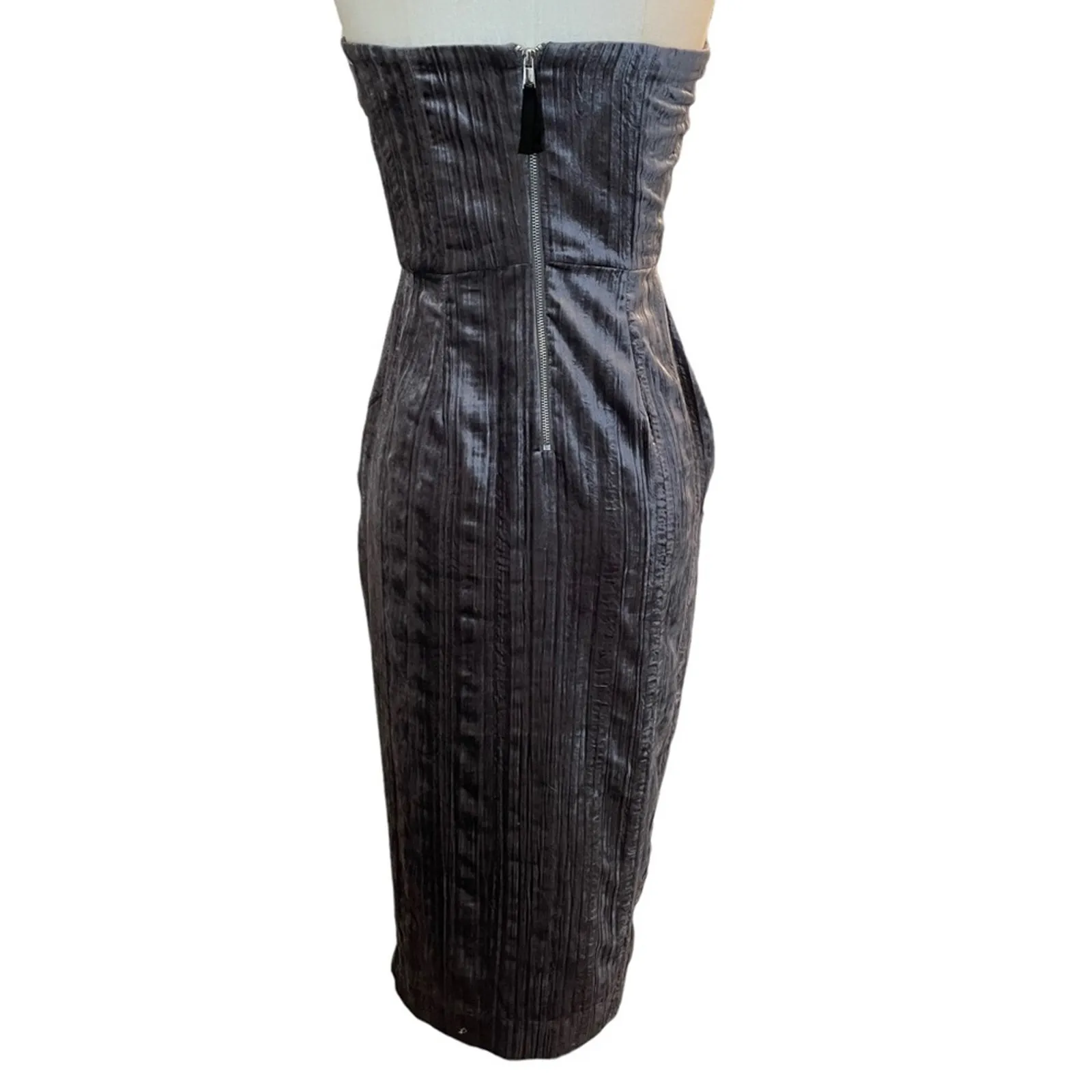 NWT RACHEL Rachel Roy Strapless Purple Velvet Wrap Style Dress Formal Womens 0 - Image 9