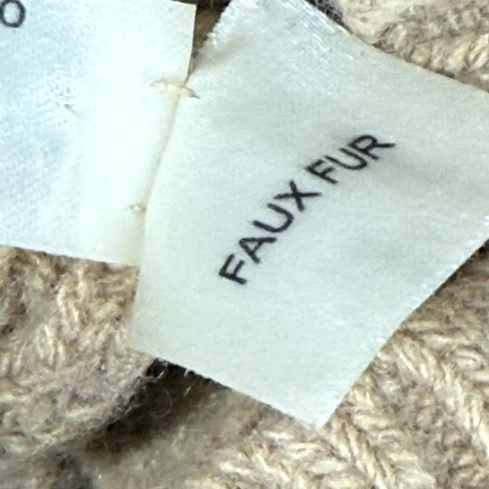 Cammiello Chiaro Light Camel Color Women’s hat and mitt set 100% cashmere faux f Tan - Image 6