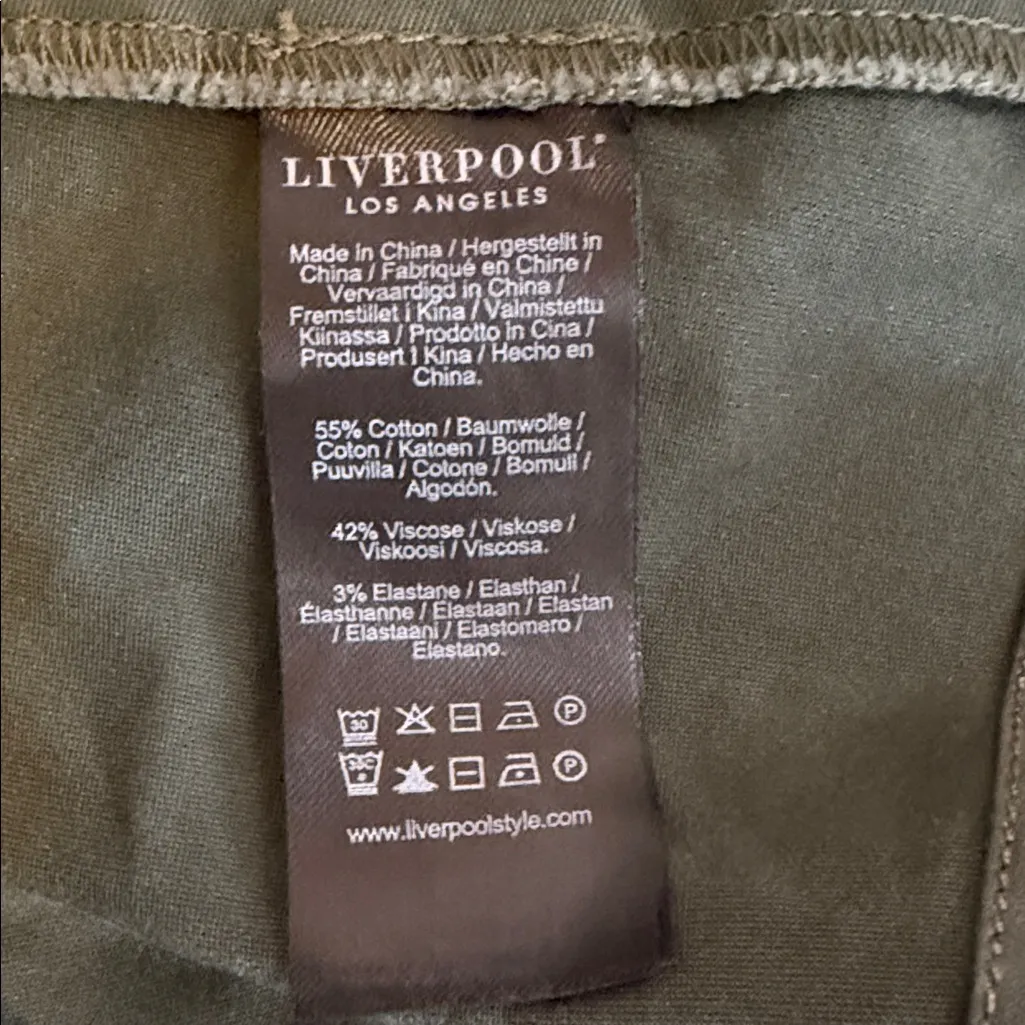 Liverpool Trucker Jacket With Peplum Hem Green Medium NWT STITCH FIX - Image 8