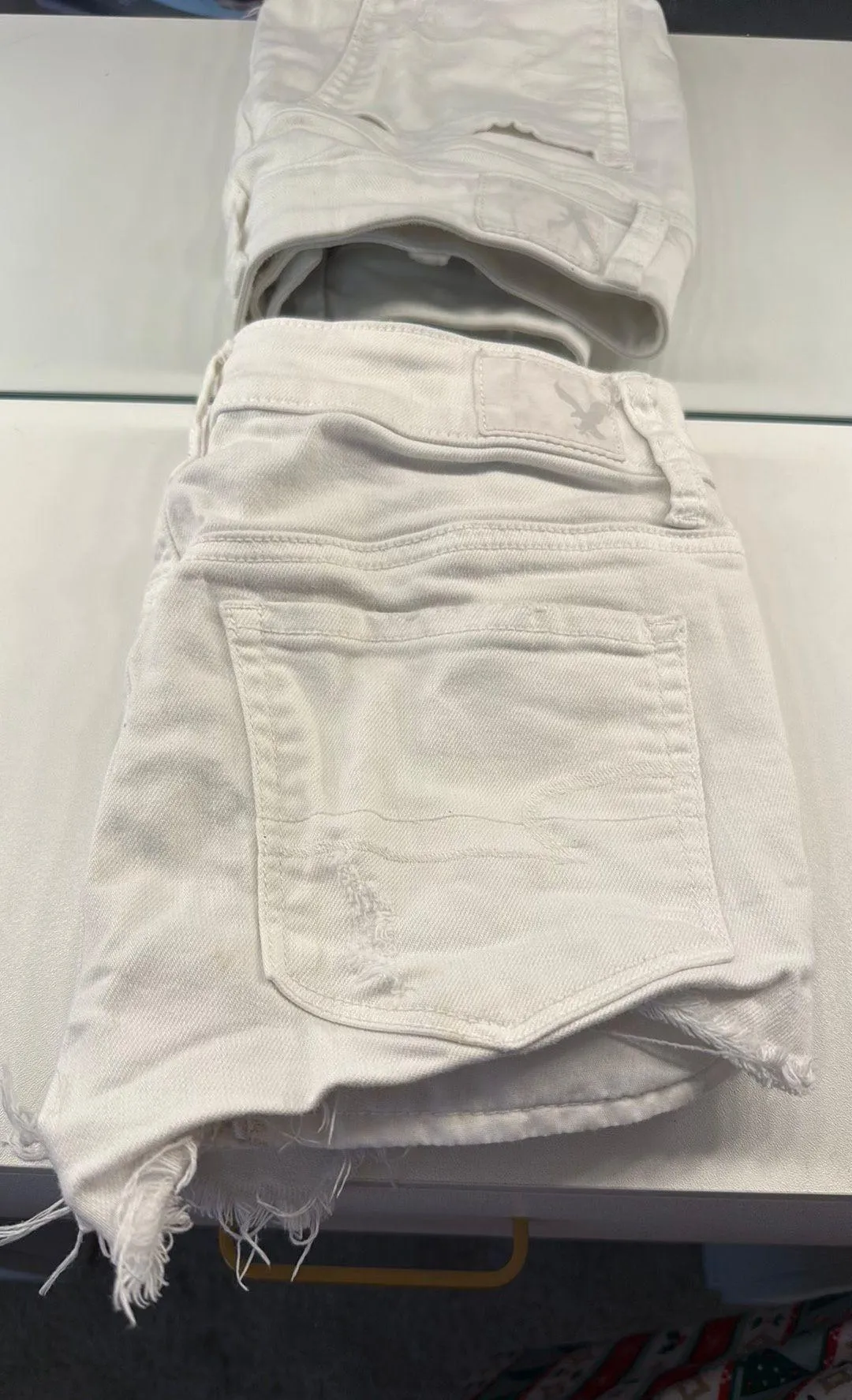 Outfitters White Jean Shorts - Image 4