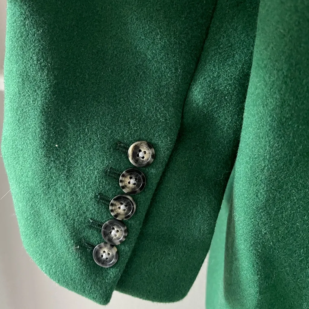 Michael Kors Mensy Double-Breasted Wool Blend Coat in Green, Size XL NEW - Image 11