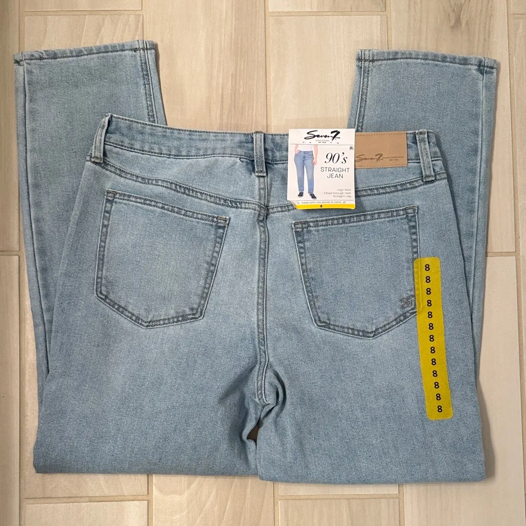 Seven 7| Sky Blue Straight Leg Jeans - Image 4