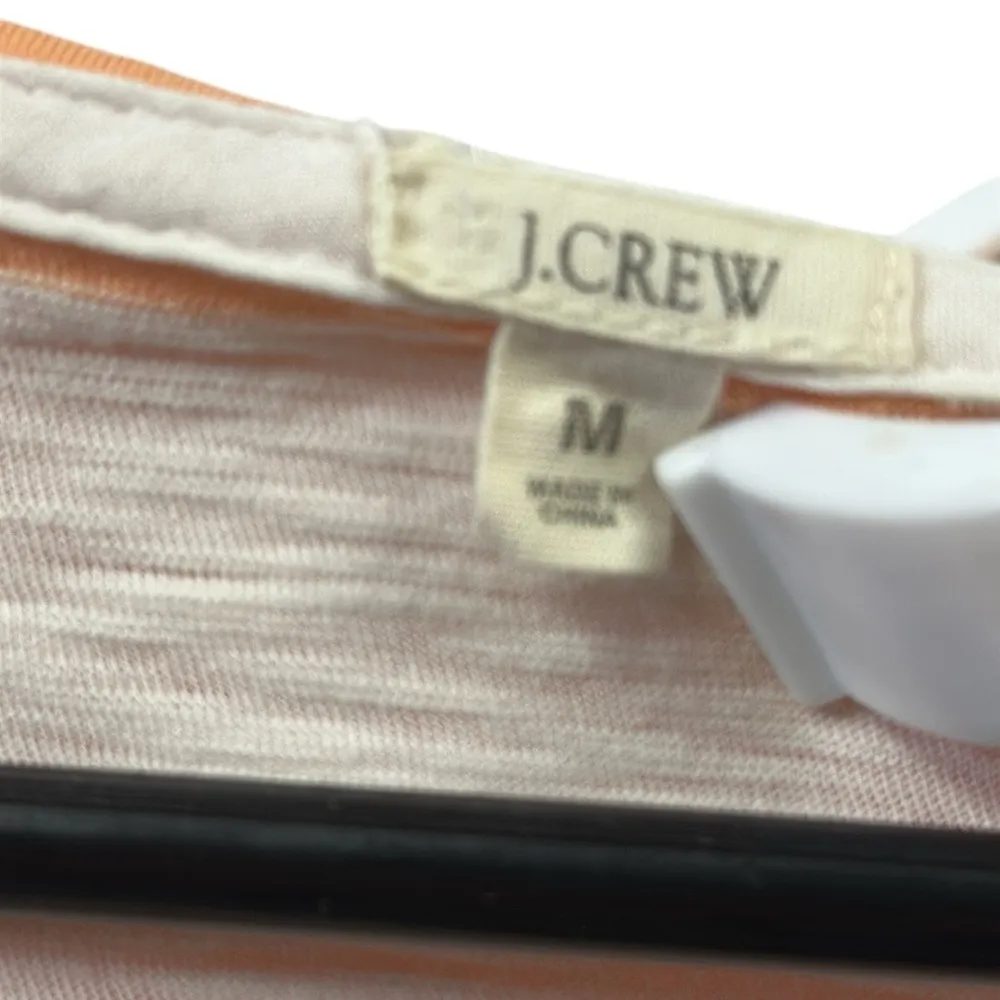 J Crew Cotton Beach Hood Deep V Neck Stripe Lightweight 3 Quarter Sleeve Top M - Image 10