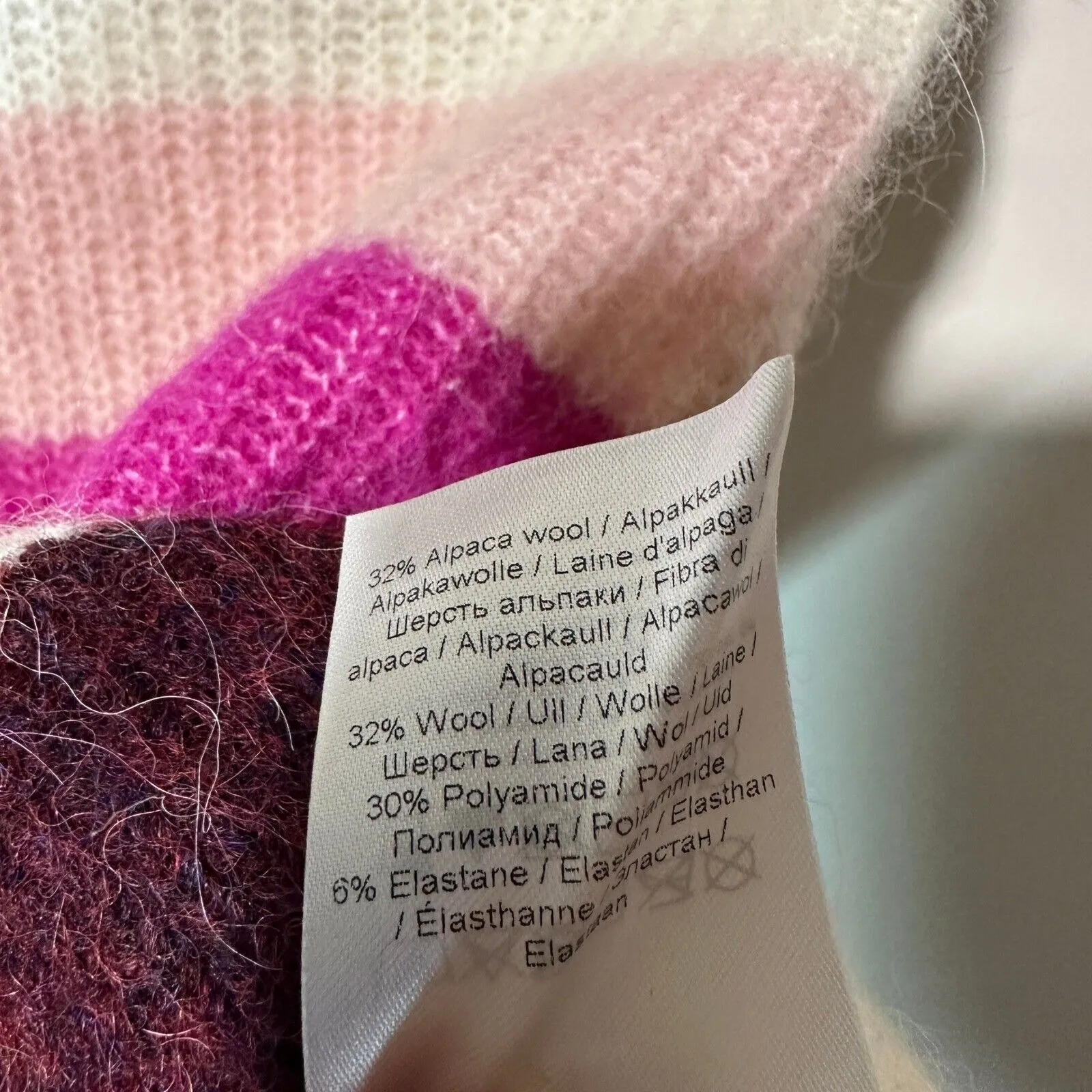 GANNI‎ Paneled Striped Knitted Vest Alpaca Wool Blend Sleeveless Sweater Top XXS - Image 5