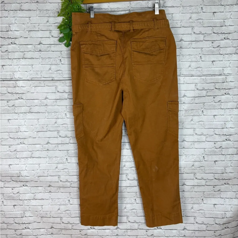 Cabi Terracotta Burnt Orange High Waisted Cargo Pants - Image 4