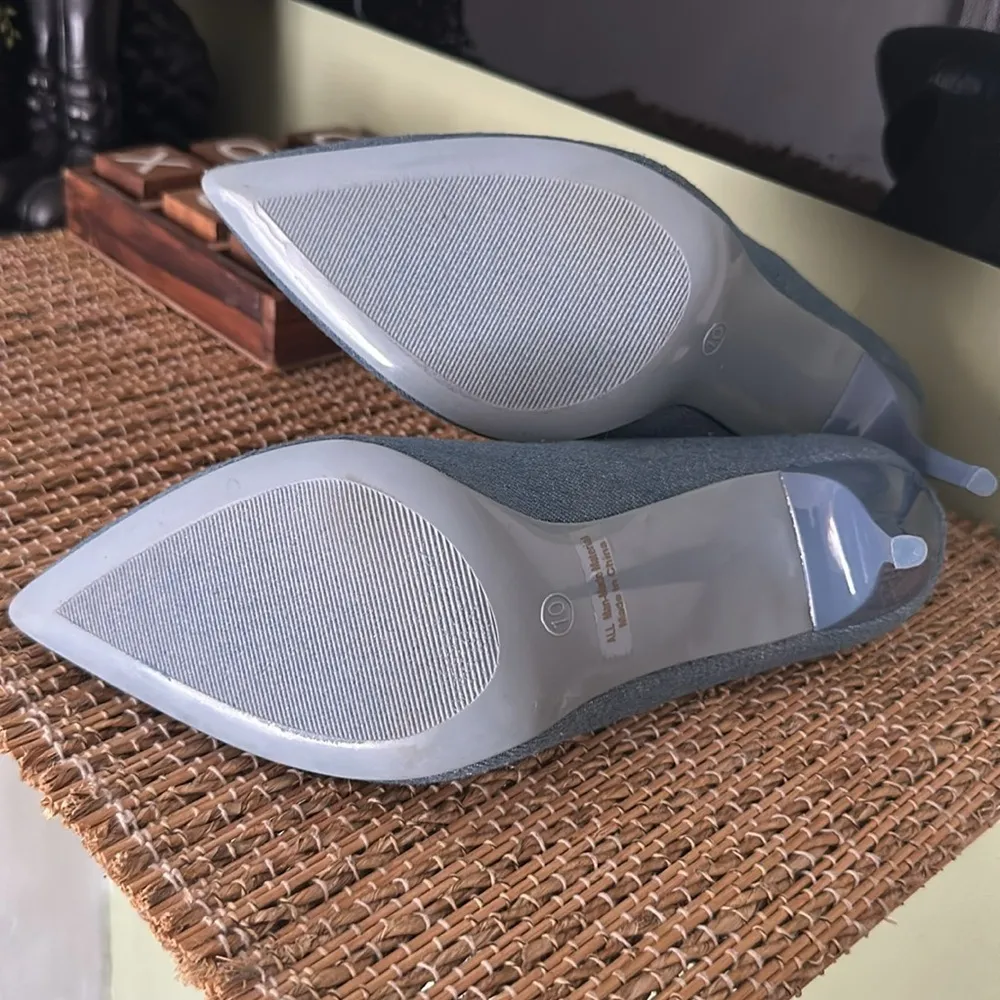 denim closed toe high heels size 10 - Image 10