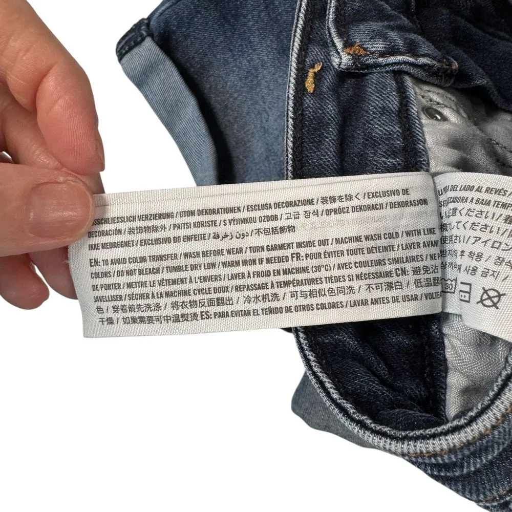 Abercrombie & Fitch Simone High Rise Distressed Denim Shorts Blue Size 25 0 Prep - Image 5