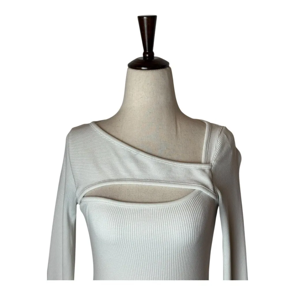 Citizens of Humanity Shirt Women XS White Iris Ribbed Cutout‎ Neck Top Tee Sexy - Image 4