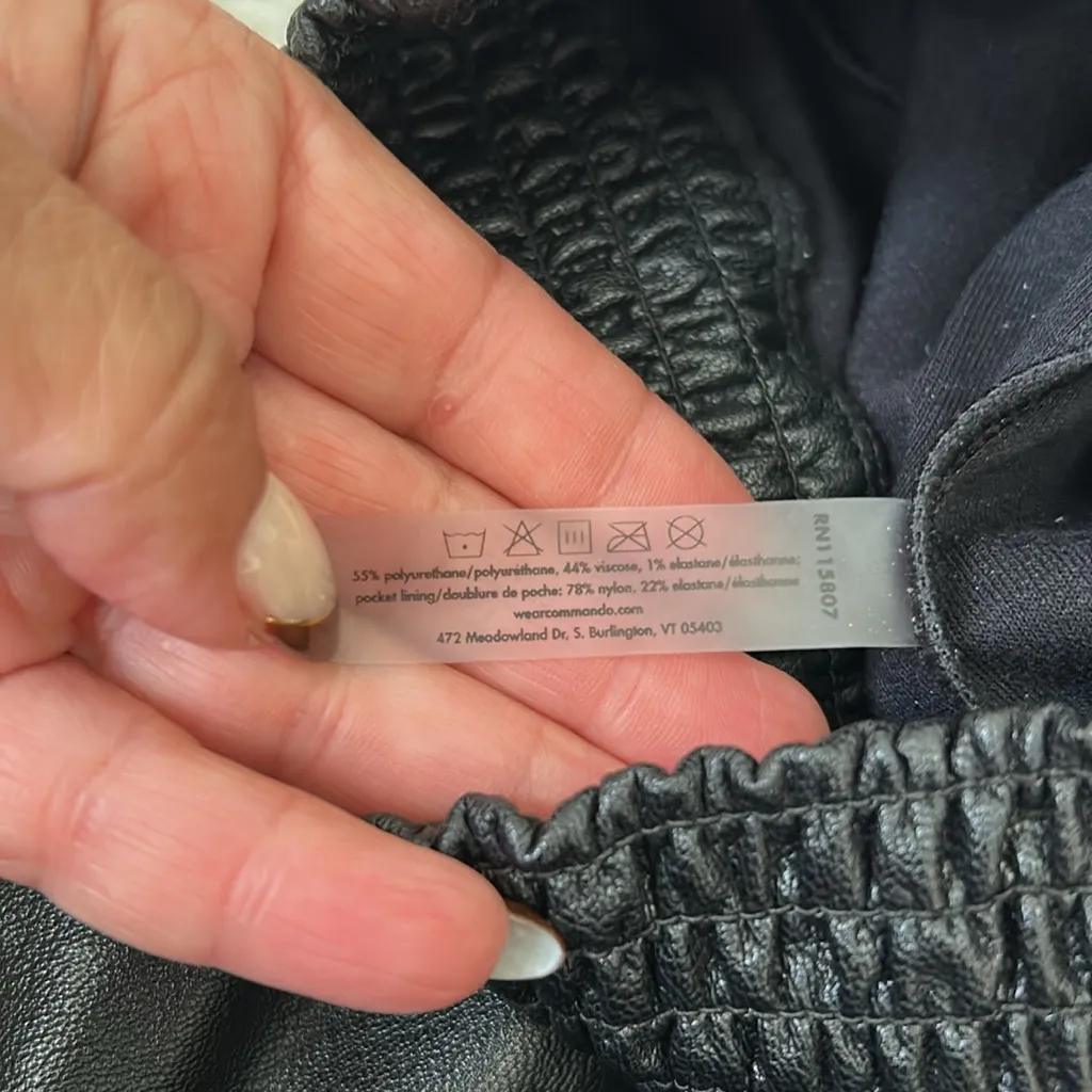 Commando Faux Leather Smocked Waist Joggers - Image 11