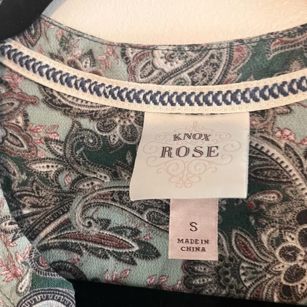 Knox Rose‎ Blue And Purple Paisley Print Top Size Small - Image 8