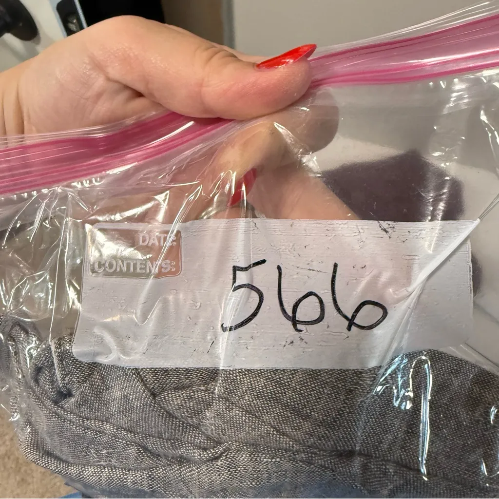 CP Shaded 100% Linen Midi Skirt Pull On Grey Elastic Waistband Embroider Detail - Image 11