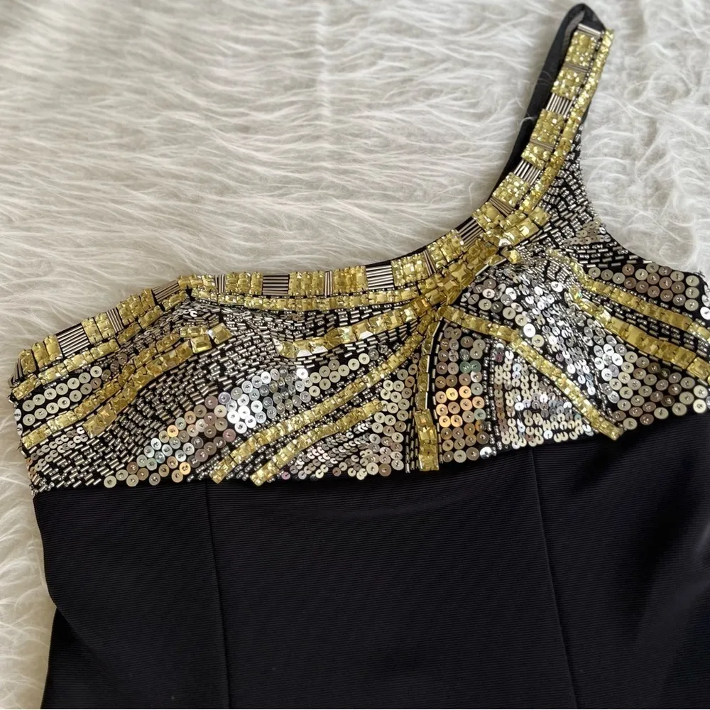 Dave & Johnny Black One Shoulder Sequin Bodycon Mini Cocktail Dress 5/6 - Image 16