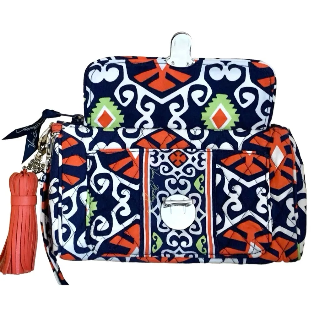 Vera Bradley Pushlock Wristlet Wallet Extra Keychains Retired Sun Valley - Image 4