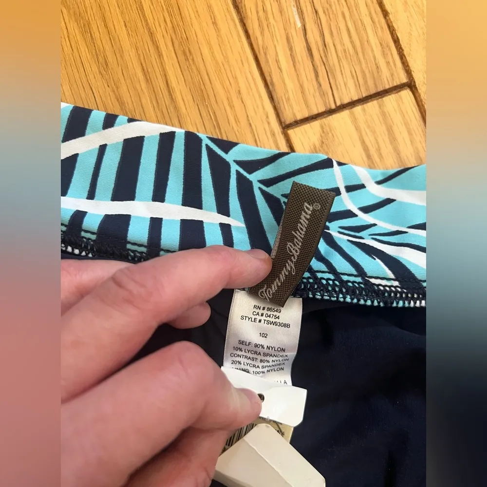 Tommy Bahama - High Waist Rainbow Palm Bikini Bottom with Tropical Print Tie - Image 2