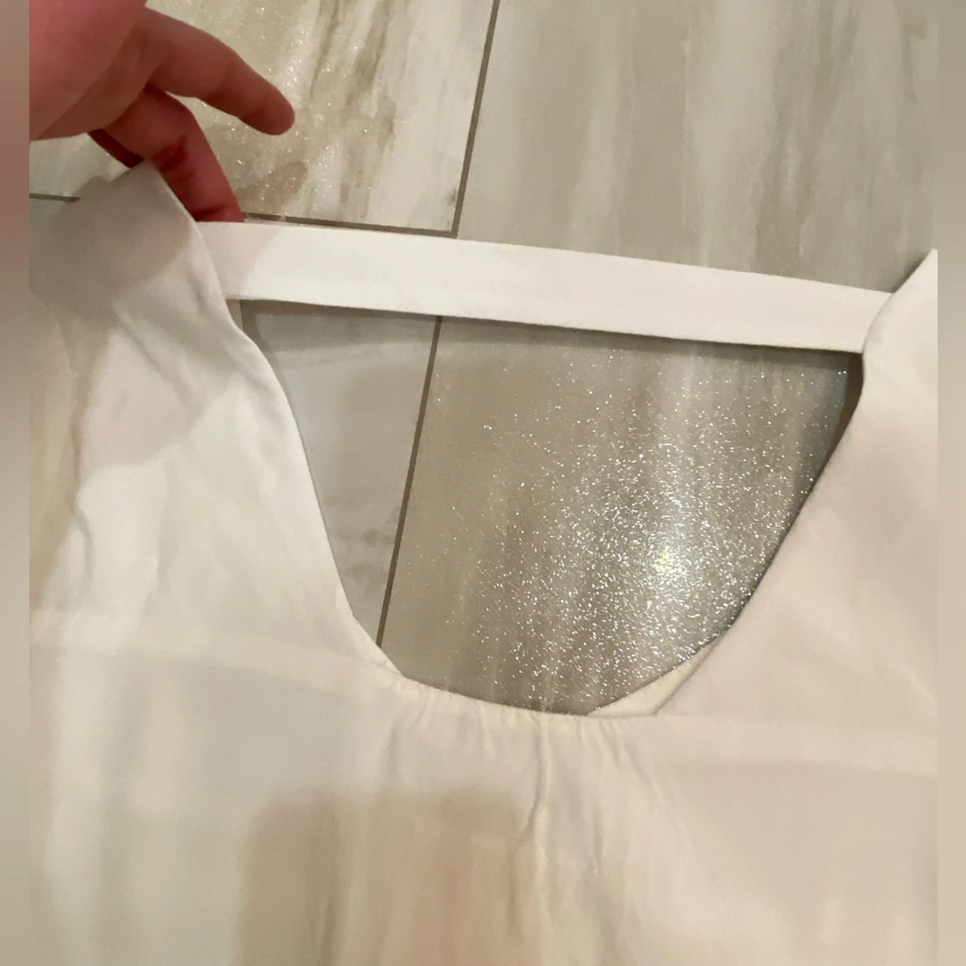 Supply and Demand White Rayon Top with Colorful Embroidery on Sleeves, Small - Image 4