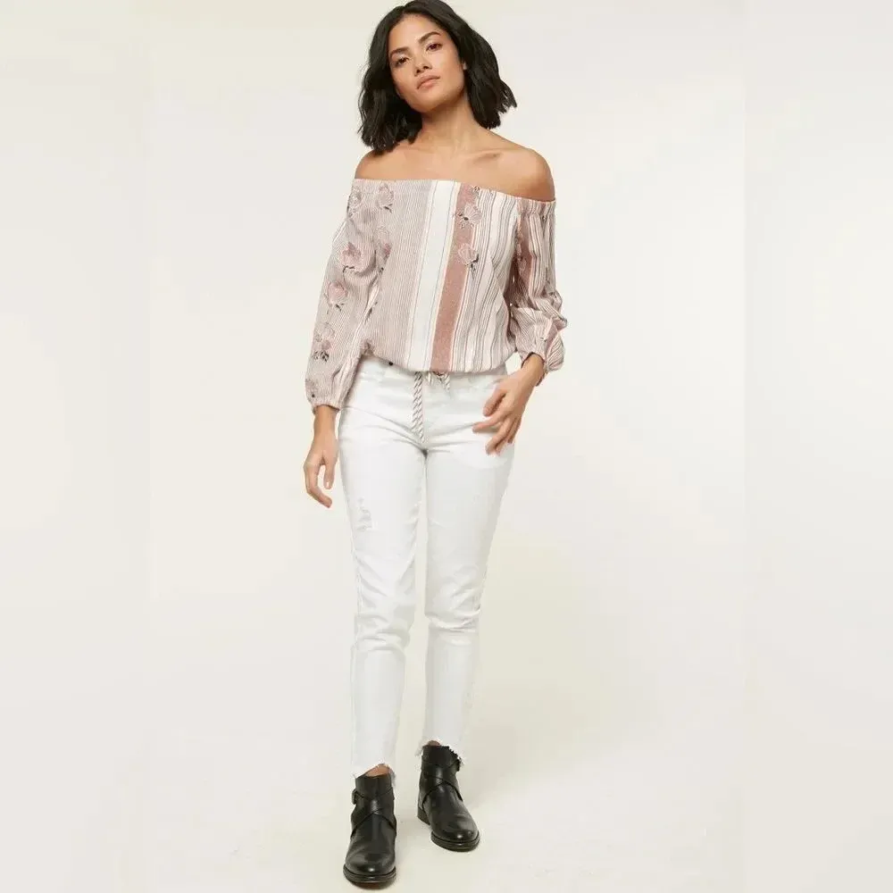 O'Neill Womens Adalyn Multi Colored L/S Top Size Large‎ - Image 3