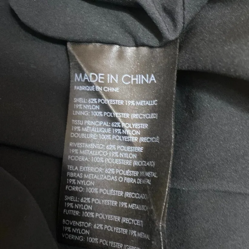 Club Monaco Black Blue Floral Short Sleeve V Neck Mini A Line Dress Size 6 - Image 5