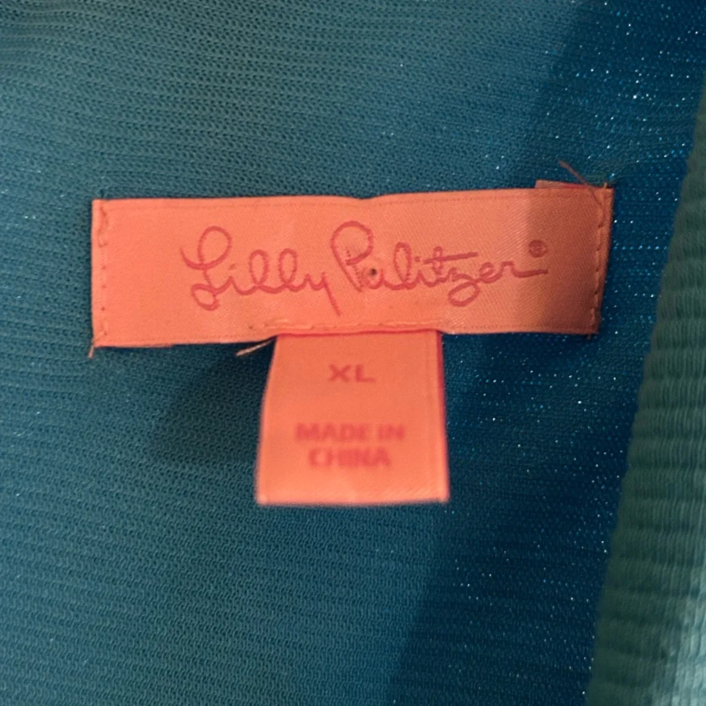 Lilly Pulitzer Charlena Shift Dress Ariel Blue size XL ribbed stretch - Image 9