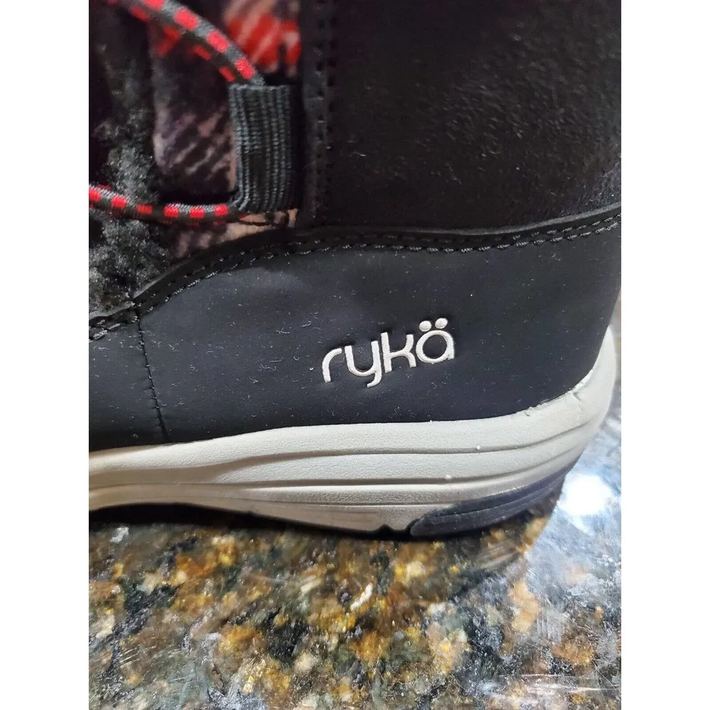 Ryka Alyssa Black Women's Water Resistant Soft Faux Fur Ankle Boots Size 9.5 M - Image 10