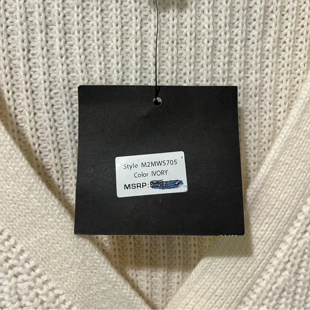 NEW Marc New York Andrew Ivory Sweater Size Medium Cardigan Acrylic cropped - Image 4