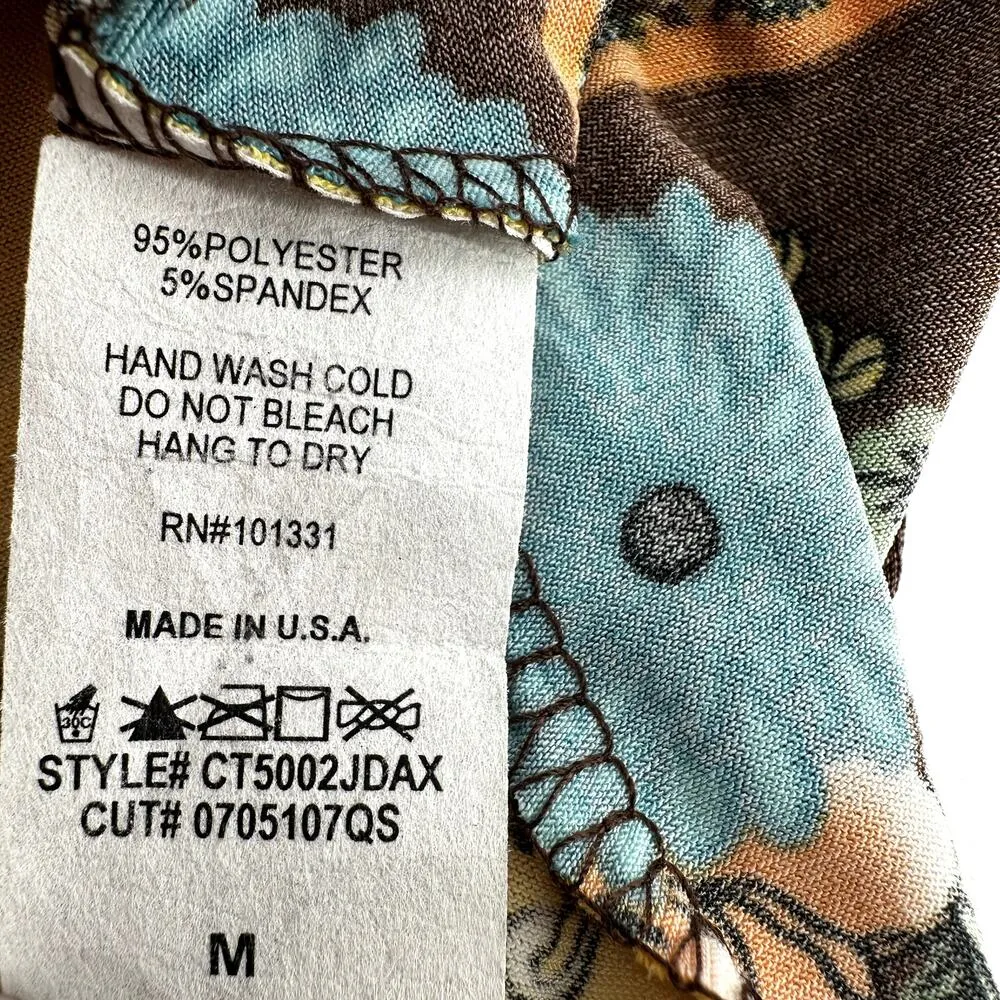 Vintage Charlotte Russe Halter Top Floral Beaded Y2K Boho Paisley Multicolor M - Image 3