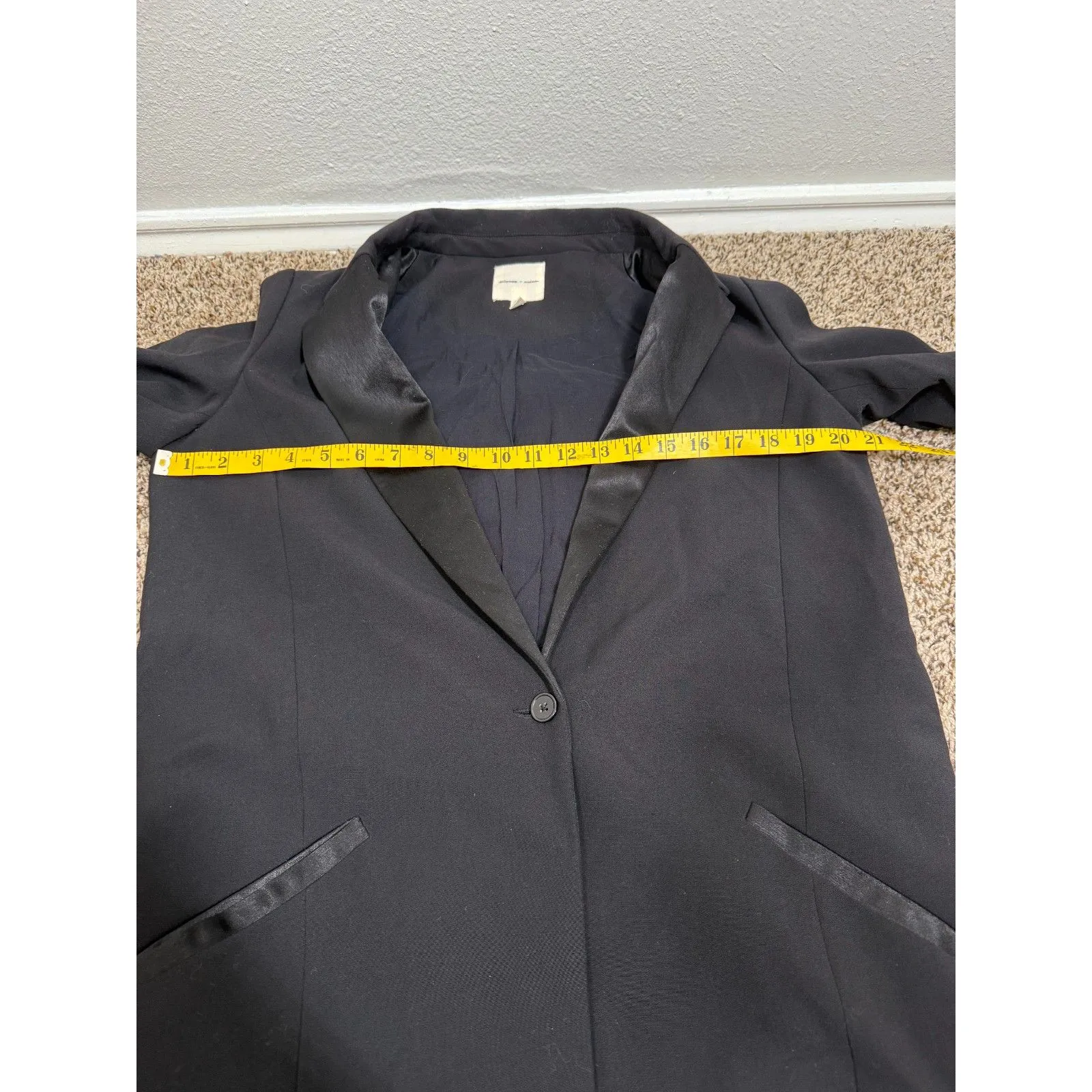 Silence + Noise Womens Black Longline Blazer Jacket Sz L Preppy Academia Classic - Image 8