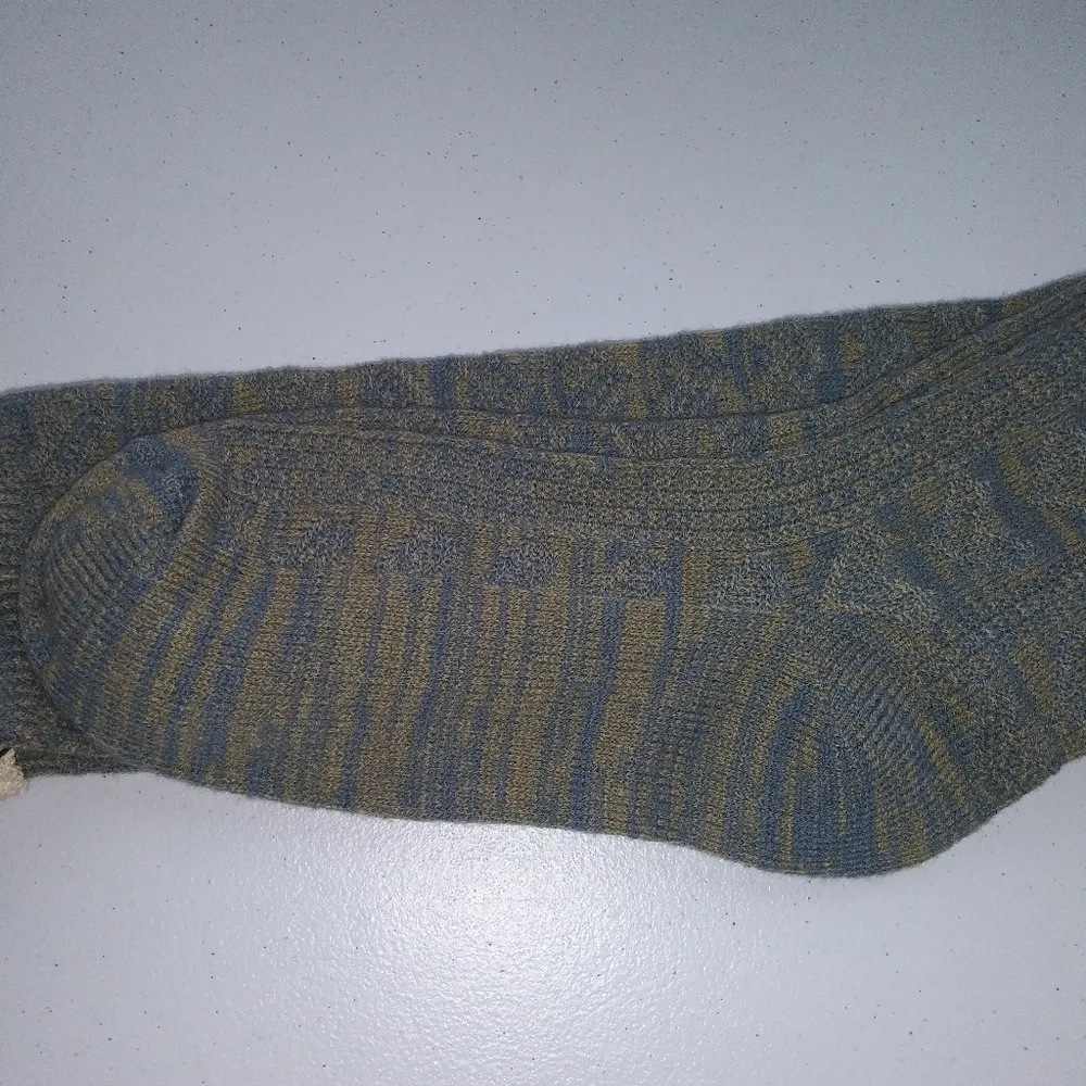 Noelle Blue Knit Boot Socks Knee High Size OS - Image 4