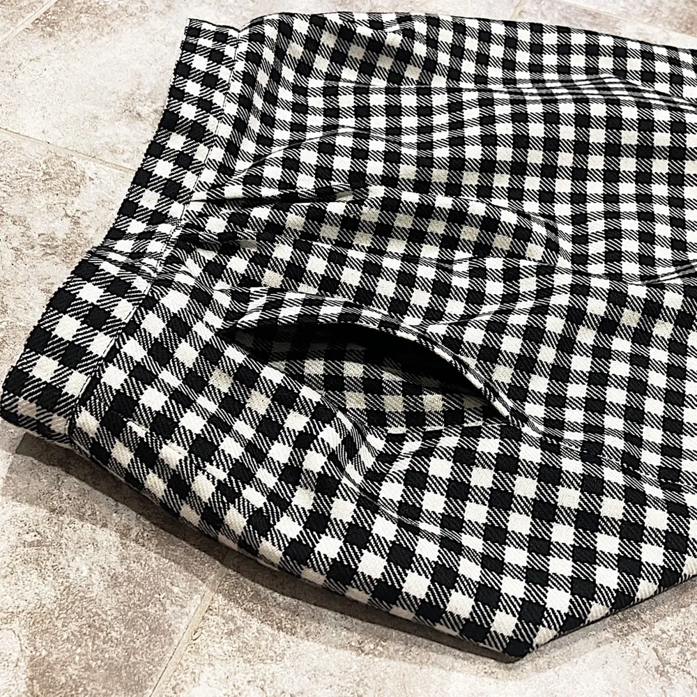 Talbots Vintage Wool Gingham Plaid Pleated High Rise Pencil Skirt Black … - Image 4