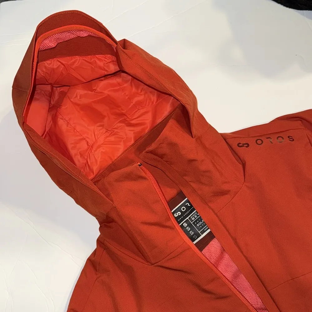 Oros Apparel Jacket Womens Small Red Brown Hooded Gambit Jacket Lightweight - Image 8