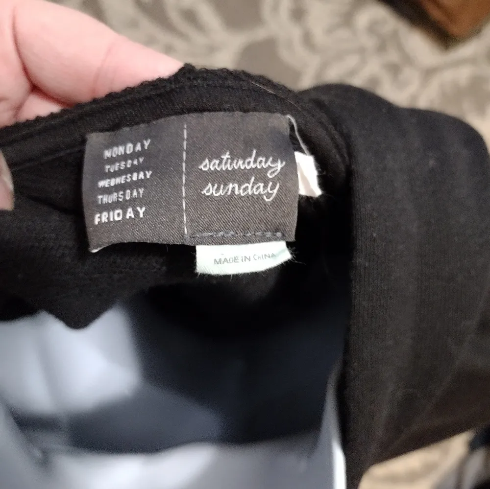 SATURDAY SUNDAY ADAH HOODIE HOODED SWEATSHIRT DRESS BLACK - Image 3