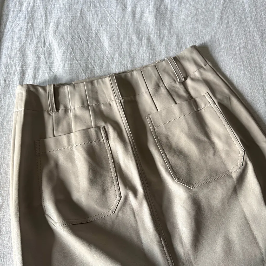 Maeve The Colette Faux Leather Maxi Skirt, Cream, NWT - size Large - Image 6