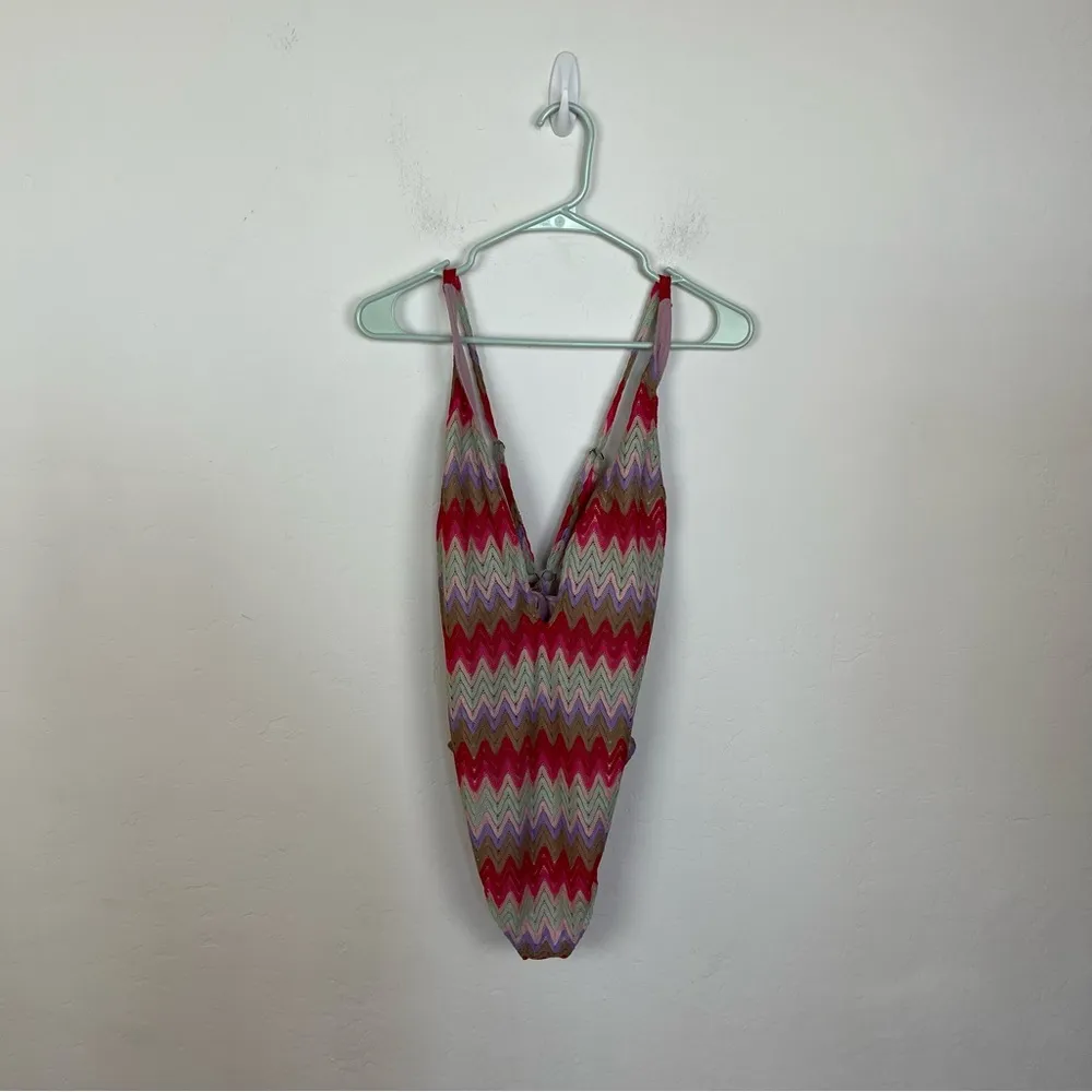 Show Me Your MuMu Biarritz Zigzag Knit Bodysuit - Image 2